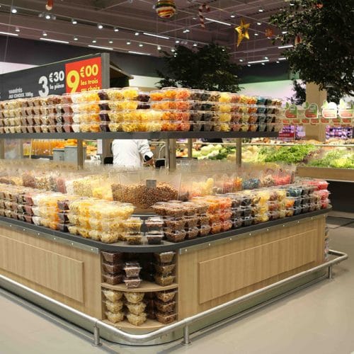 Présentoir Kiosque et Fruits Secs