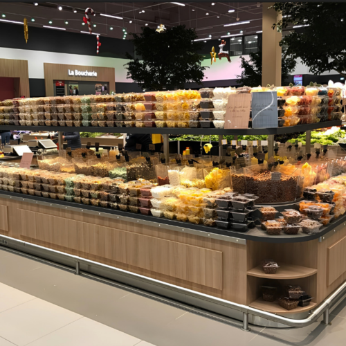 Présentoir Kiosque et Fruits Secs